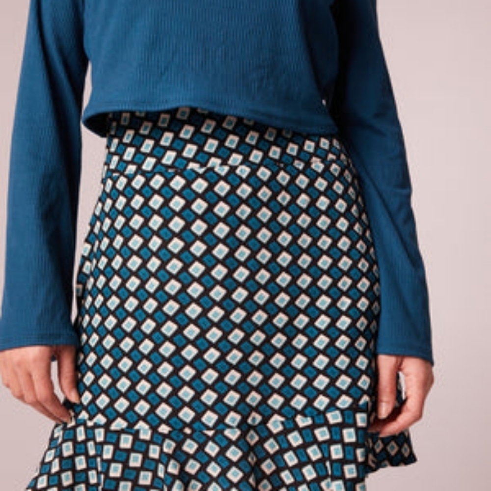 Teal Diamond Mini Skirt Band Of Gypsies NWT - Picture 4 of 7
